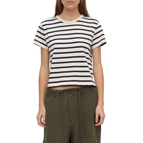 Assembly Label Mollie Stripe Short Sleeve Tee Navy Cream Stripe